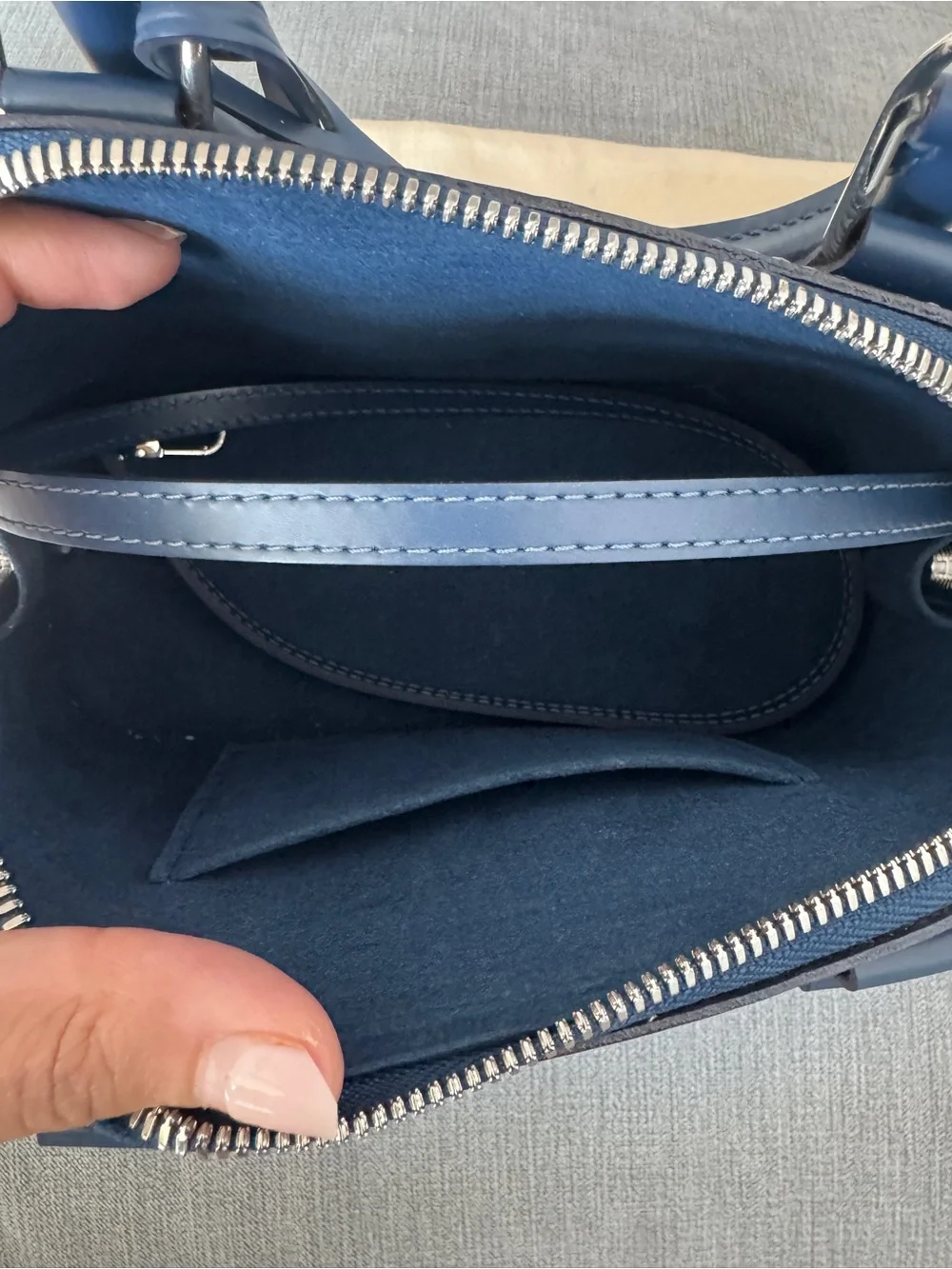 Louis Vuitton Navy Blue Epi Alma Satchel